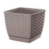 Prosperplast Ratolla Square Planter 22x22x18.9cm - Mocca